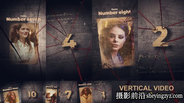 AE模版，垂直竖屏排名介绍模板- Top 10 History Vertical Video
