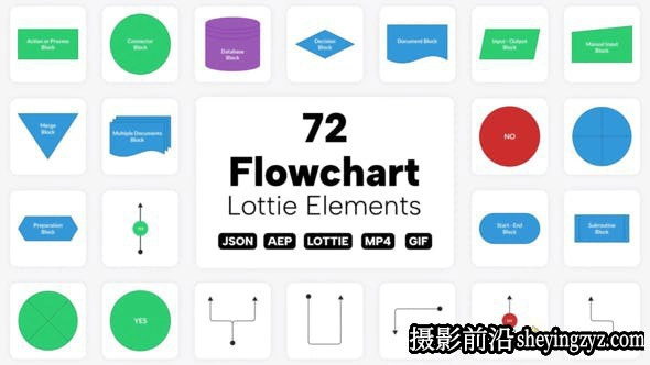 AE模版-72个流程图文字标题介绍动画元素模板- Elements