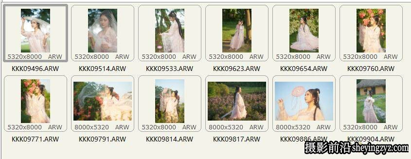 古装美女人像摄影写真RAW格式原片12张,RAW原图素材