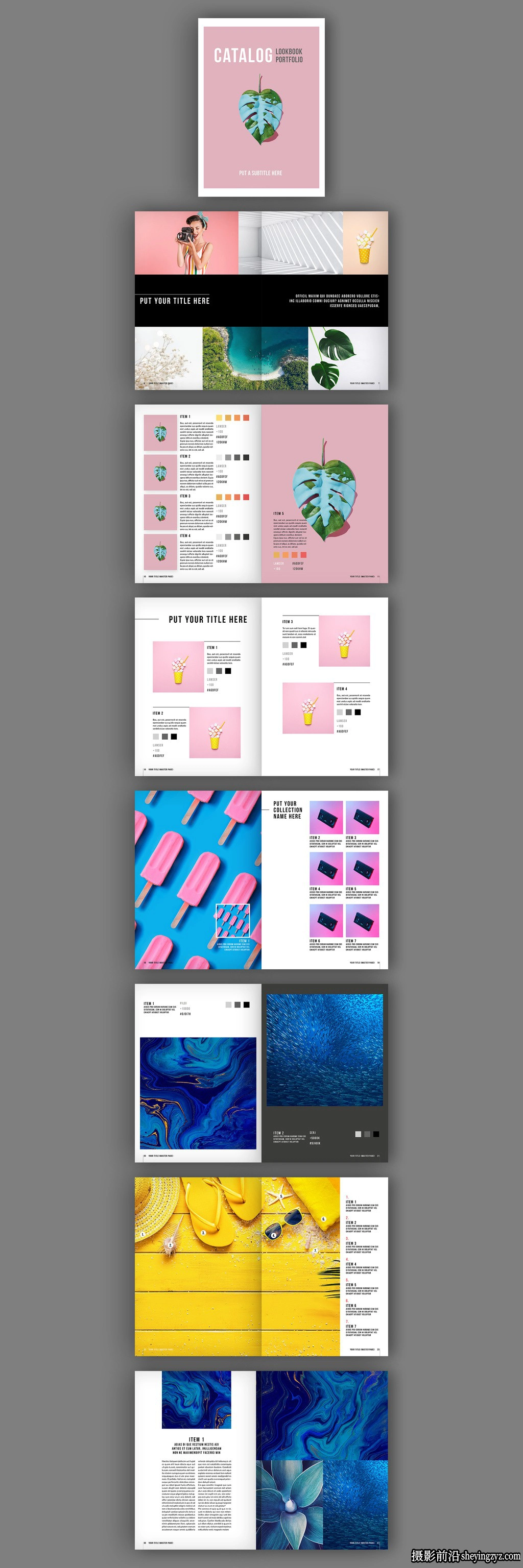摄影时尚杂志画册排版布局InDesign模板