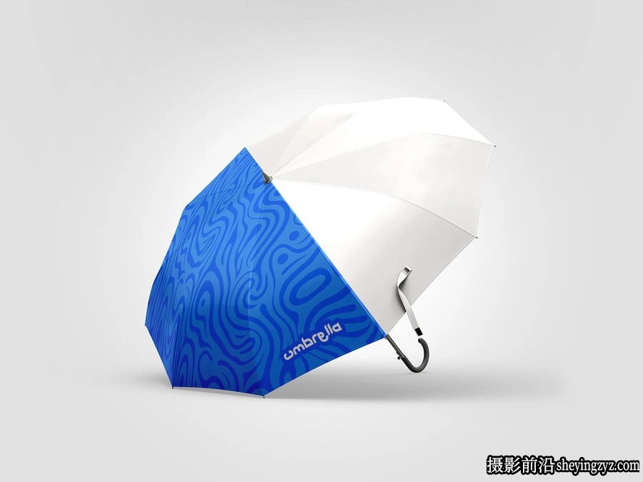 逼真的打开的雨伞样机集,雨伞样机