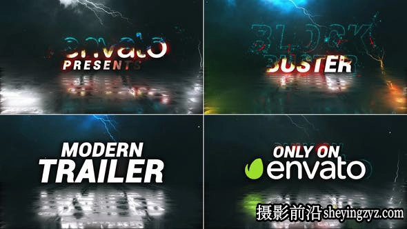 AE模版描边文字动画片头模板- Action Movie Trailer