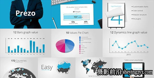 AE模版-企业介绍包装片头模板- Prezo – Corporate Presentatio