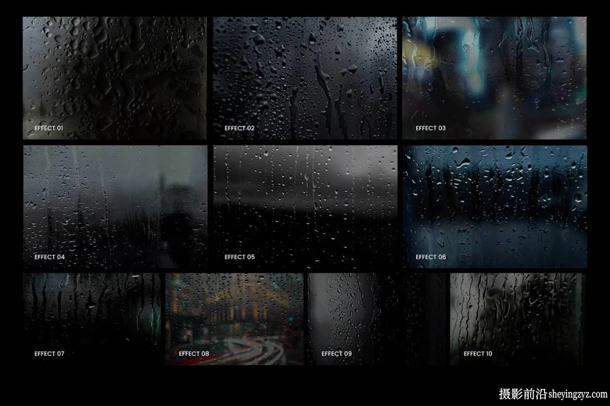 雨天雾气朦胧湿玻璃图像智能模板 Rainy Glass- Photo Effect