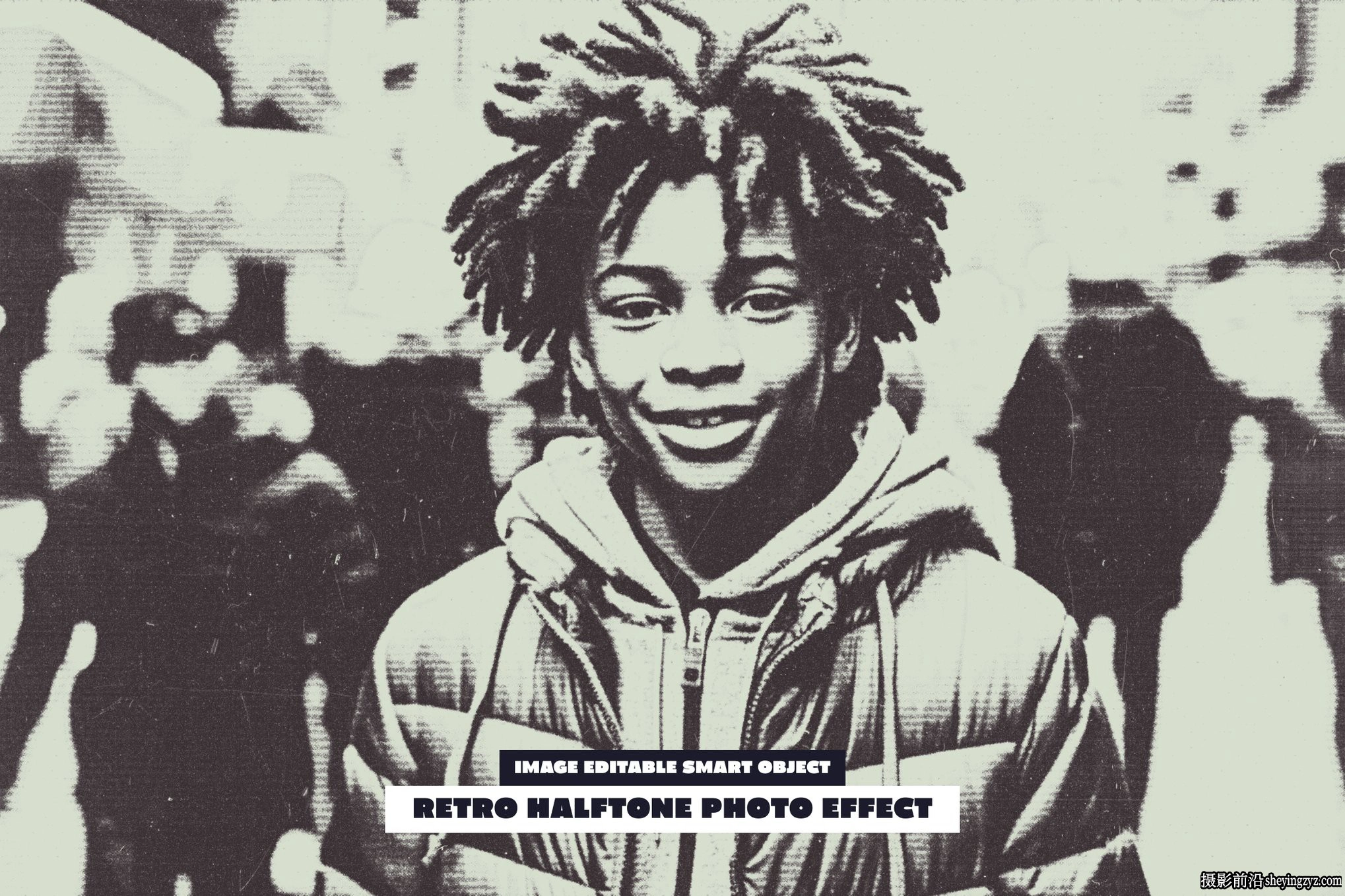 复古半色调照片效果智能模板 Retro Halftone Photo Effect