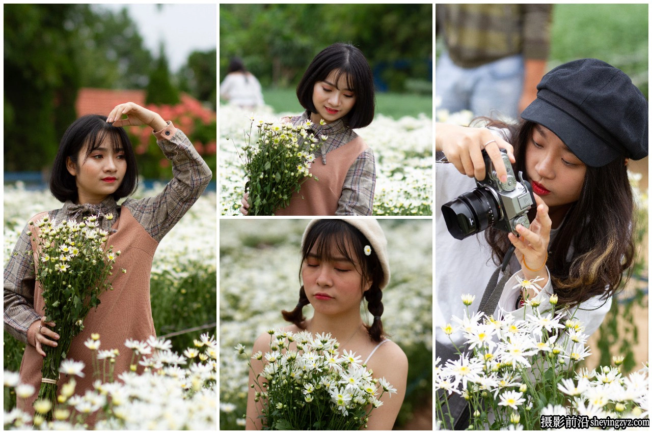 白雏菊花田美少女人像摄影RAW格式原图人像后期修图RAW素材