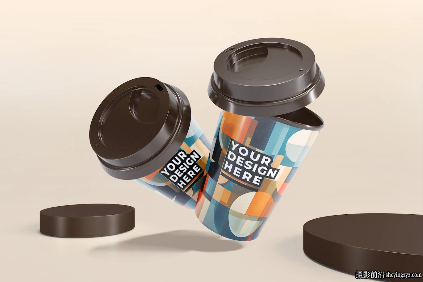 纸杯杯子样机,咖啡杯样机,纸杯包装样机