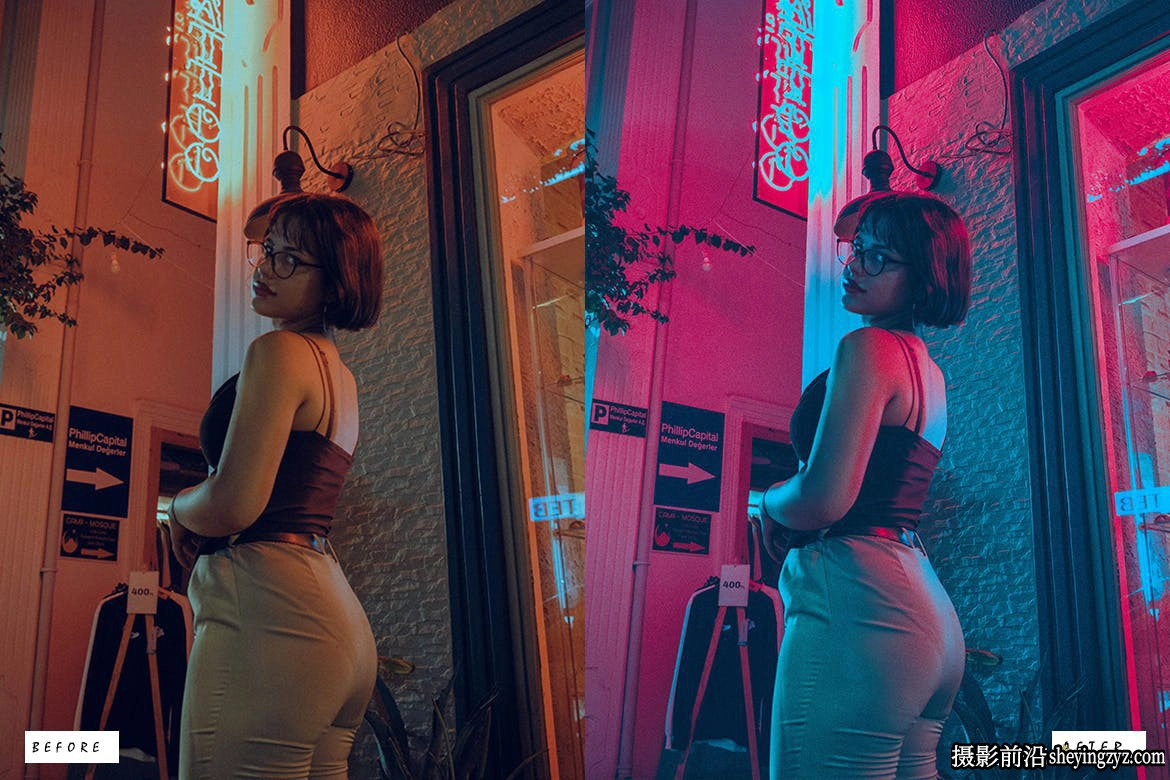 霓虹灯城市夜景人像LR预设ACR调色预设Real Neon Lightroom Presets