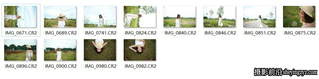 外拍美女写真人像RAW格式原图后期修图练习RAW素材12张