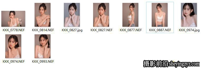 棚拍美女写真人像摄影RAW格式原图,后期修图练习RAW素材