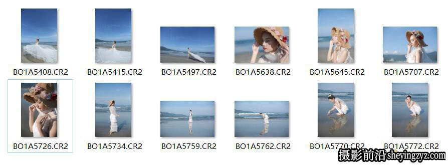 海景美女写真人像摄影RAW格式原图后期修图练习12张