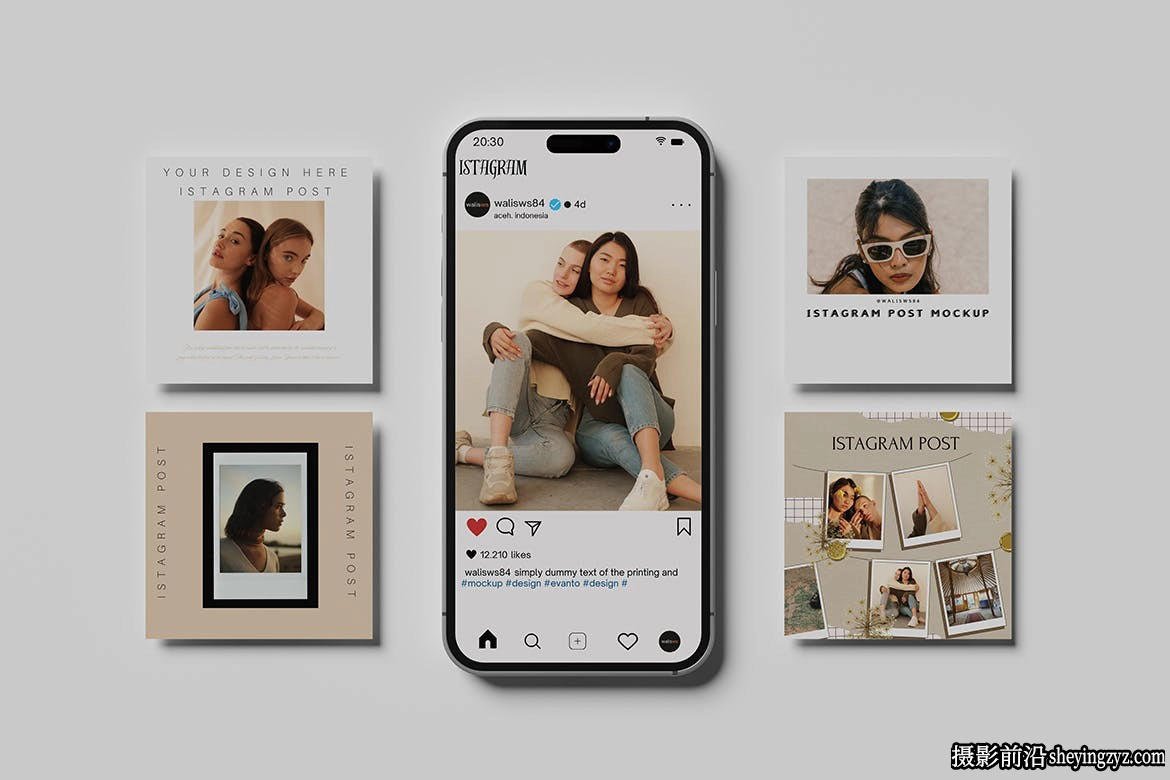 Instagram帖子样机,设备样机,社交帖子样机