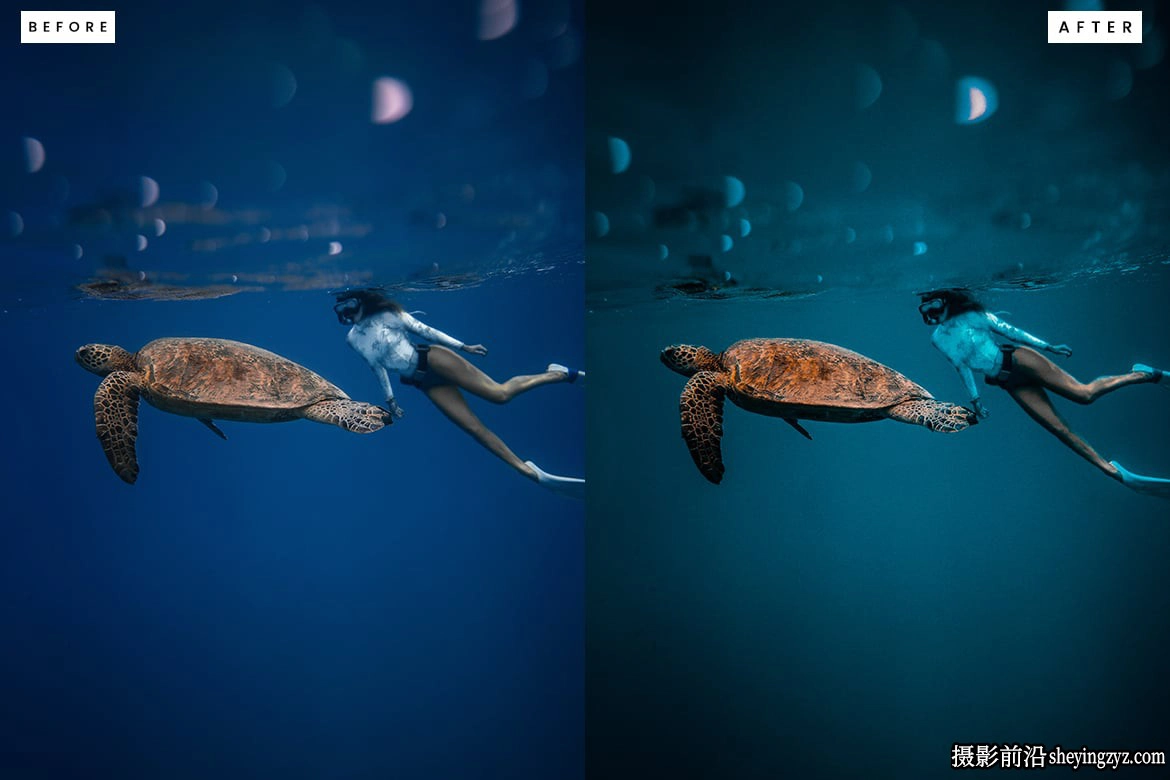 水下摄影蓝调lr预设ACR调色滤镜 Deep Ocean Blue Lightroom Presets