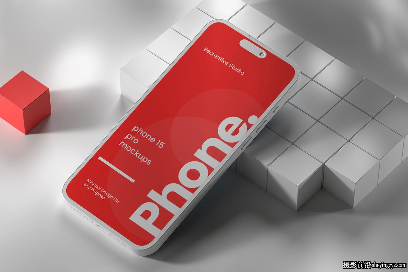 iPhone15Pro粘土手机样机,粘土手机样机