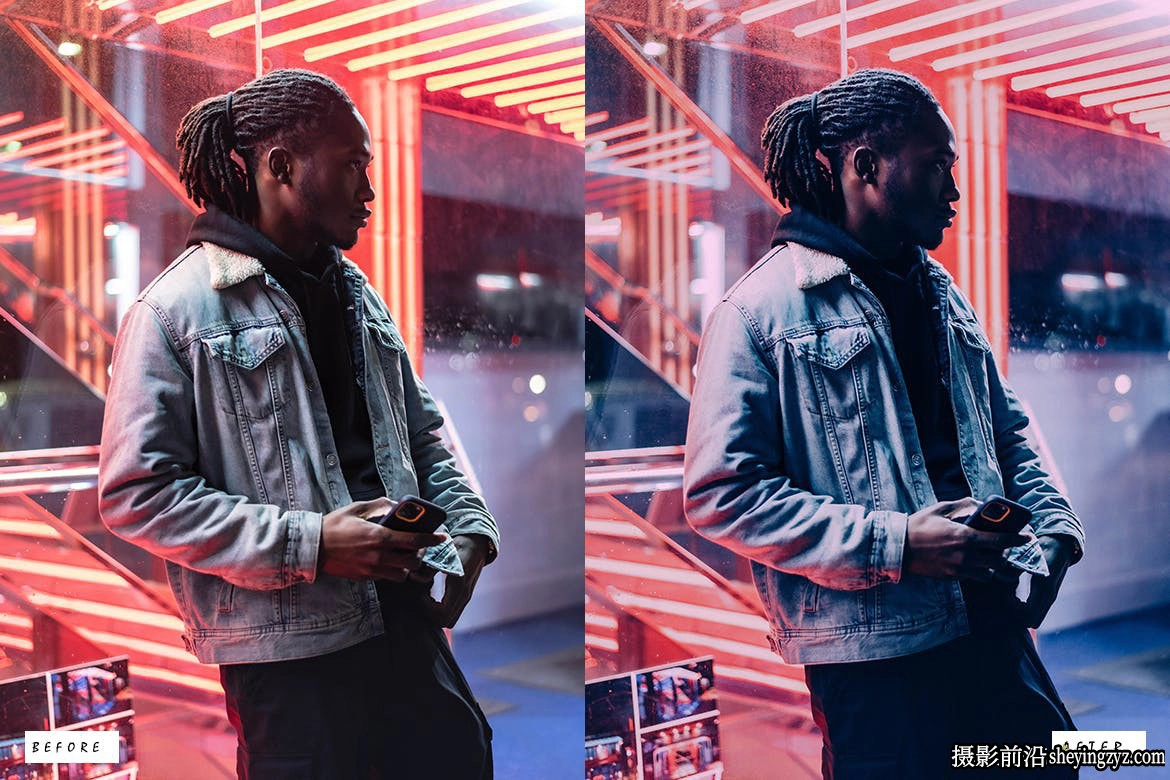 霓虹夜景弱光人像调色LR预设PS预设Neon Lights Lightroom Presets