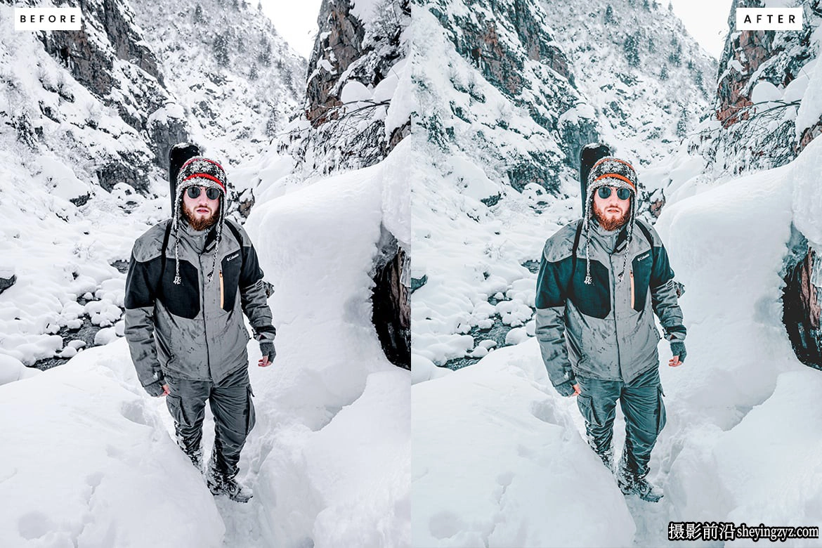 冬季电影风光调色LR预设ACR预设 Snow Overlays Lightroom Presets
