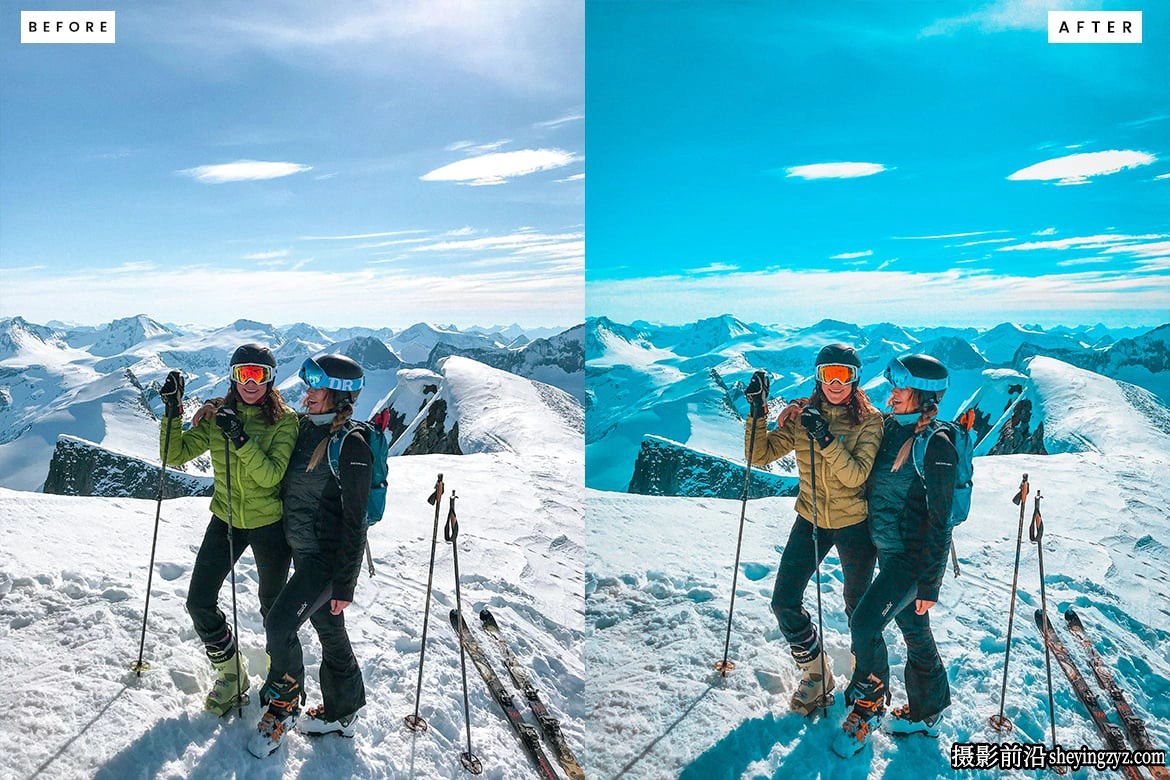 冬季电影风光调色LR预设ACR预设 Snow Overlays Lightroom Presets