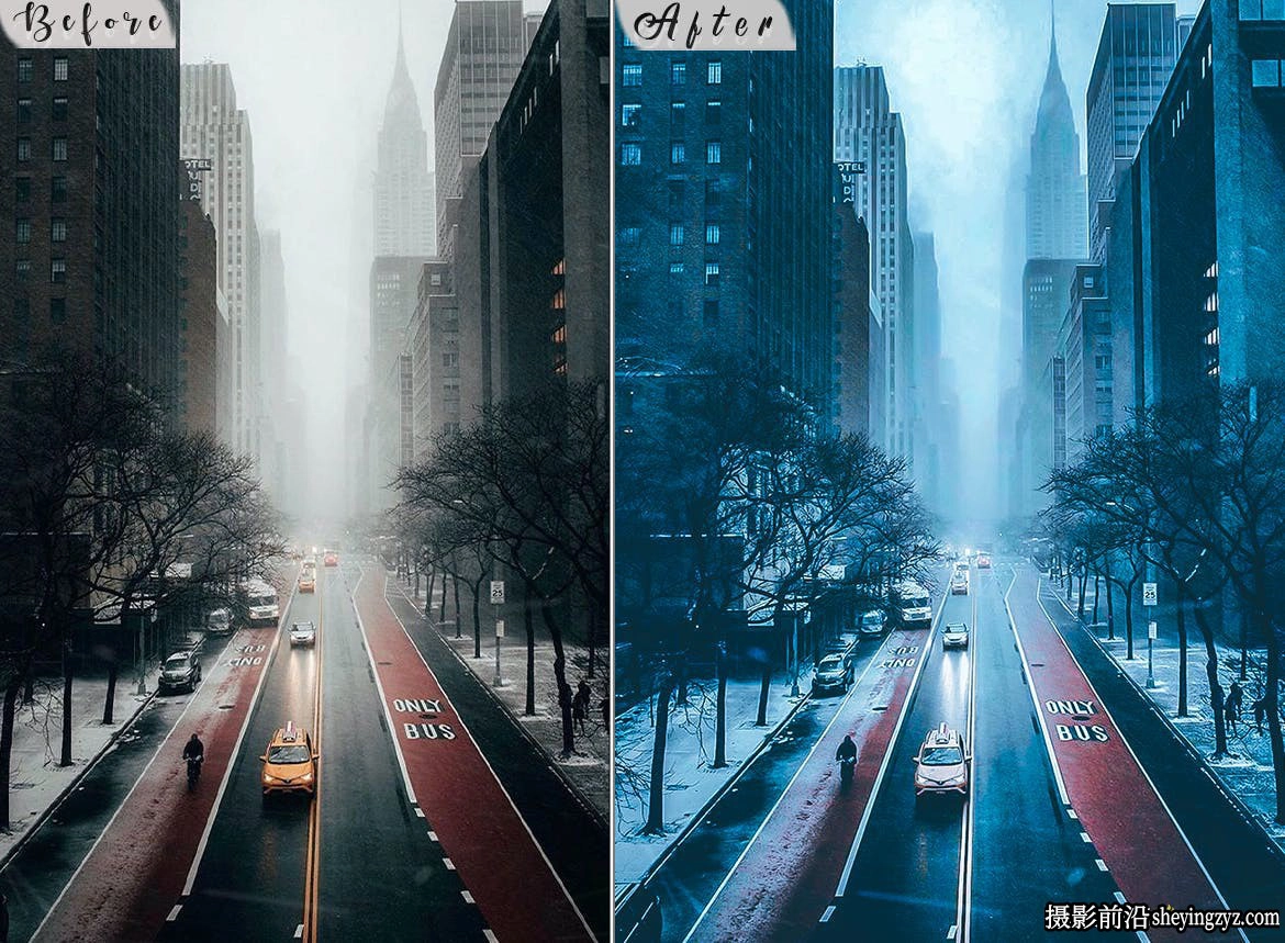 城市街拍蓝调电影胶片调色LR预设 Blue Cinematic Lightroom Street
