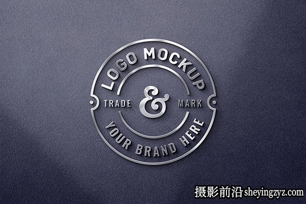 银色金属3D标志LOGO样机,标志LOGO样机
