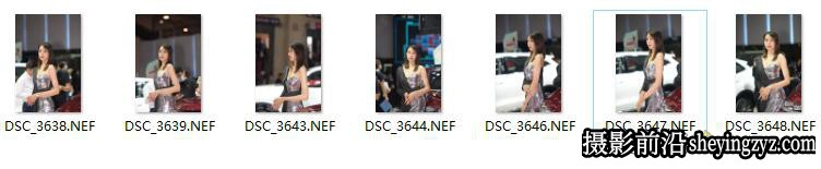 青岛车展美模美女人像免费RAW原图7张,修图练习RAW素材