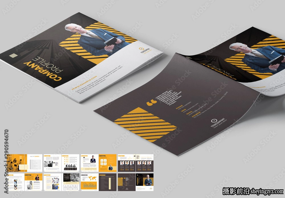 公司简介宣传册布局与横版布局InDesign模板