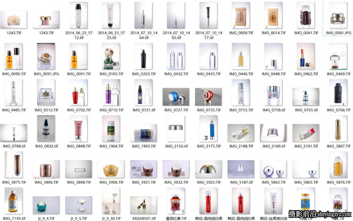 化妆品产品摄影RAW原图,产品精修练习RAW素材65张