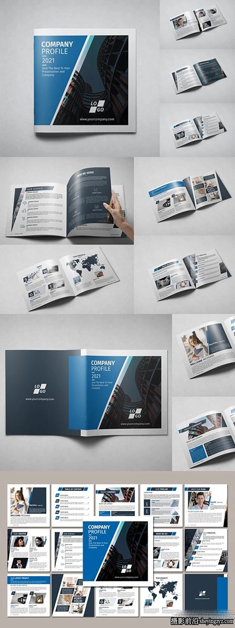 多功能公司企业简介手册排版布局InDesign模板