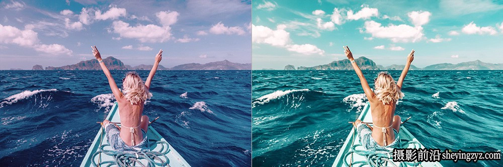旅拍海洋蓝风光人像调色LR预设ACR预设 OnPresets- OCEAN BLUE Presets