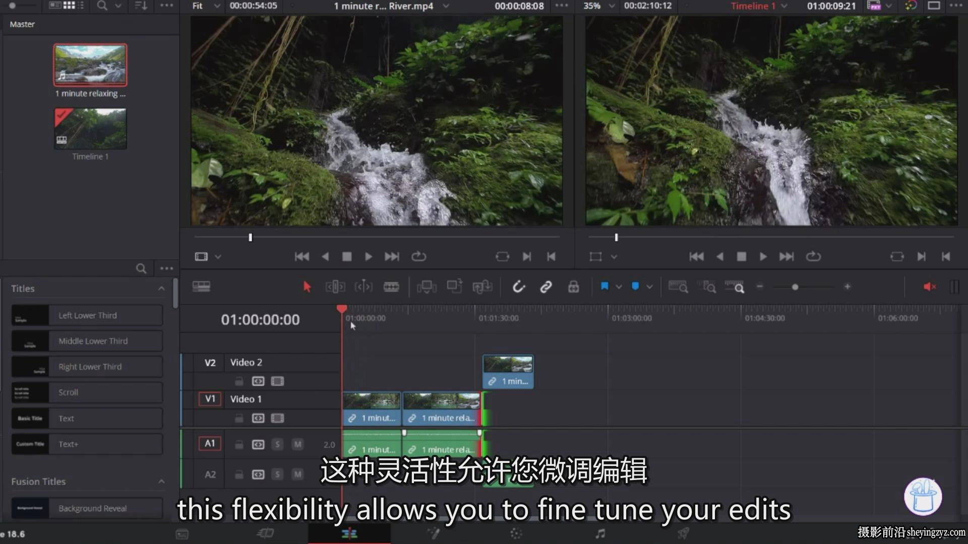 Davinci Resolve 训练营：完整的初学者剪辑调色指南教程-中英字幕