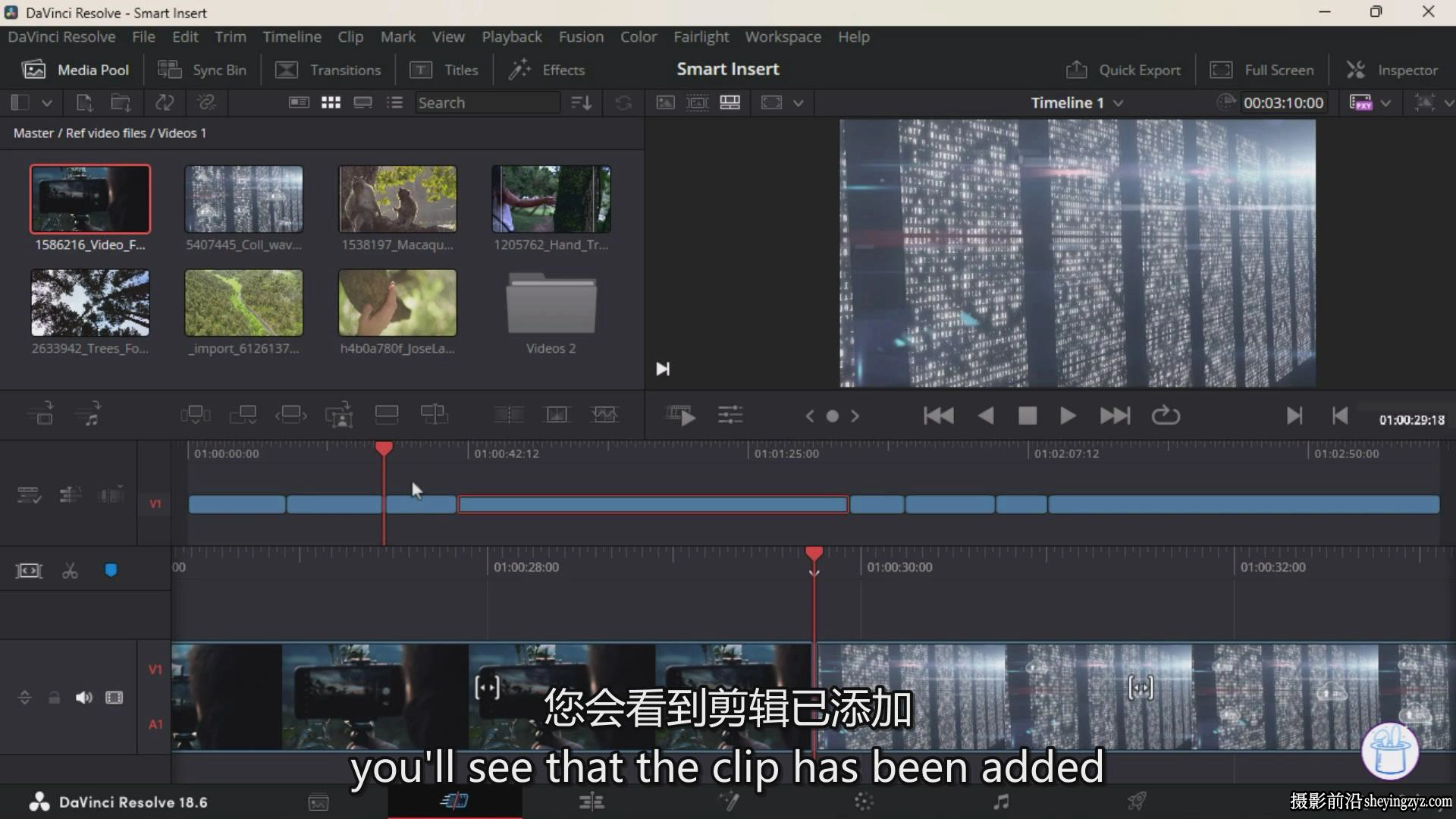 Davinci Resolve 训练营：完整的初学者剪辑调色指南教程-中英字幕