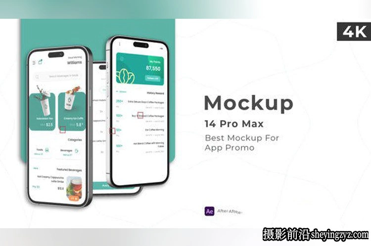 AE模板-iPhone 14苹果样机APP模板 Phone Mockup – 14 Pro Max