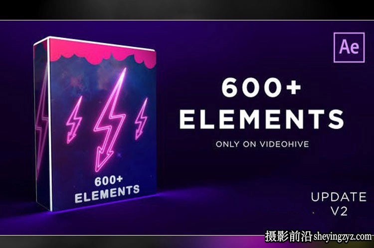 AE模板-600组笔刷路径图形元素动画 600+ Elements