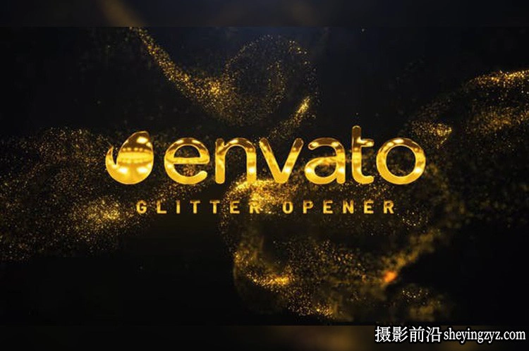 AE模板-金色粒子背景文字片头 Gold Glitter Opener