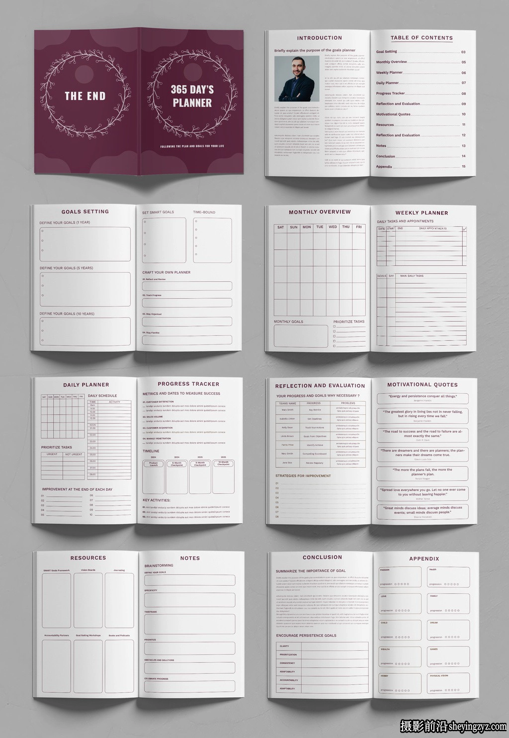 年度目标规划模板InDesign模板