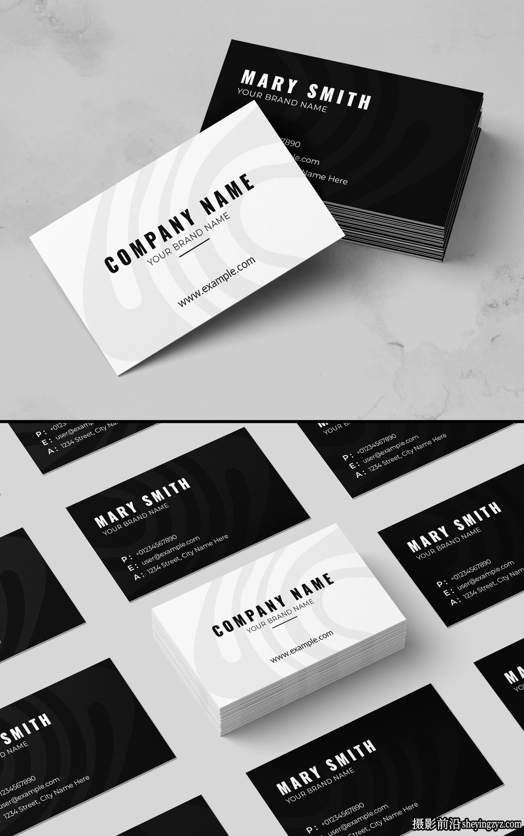 公司名片模板排版布局InDesign模板