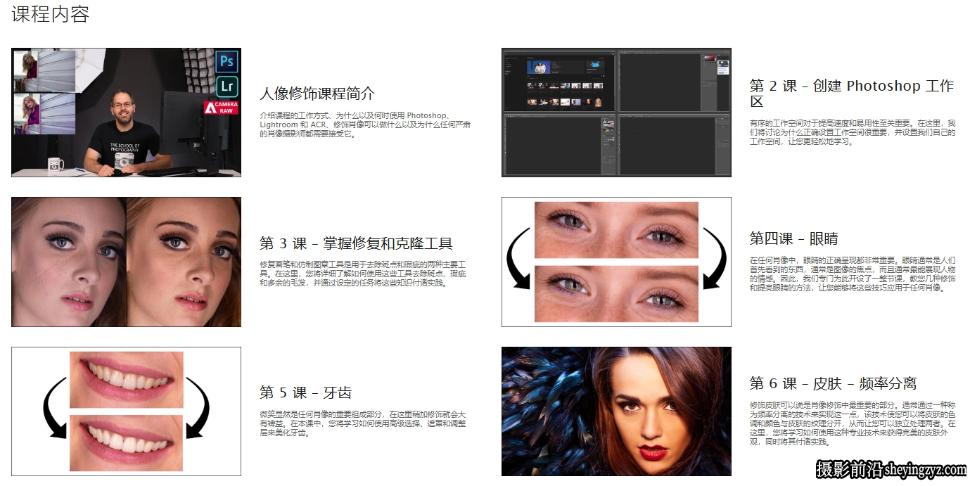 Photoshop及Lightroom和ACR人像修饰高级完整教程-中英字幕