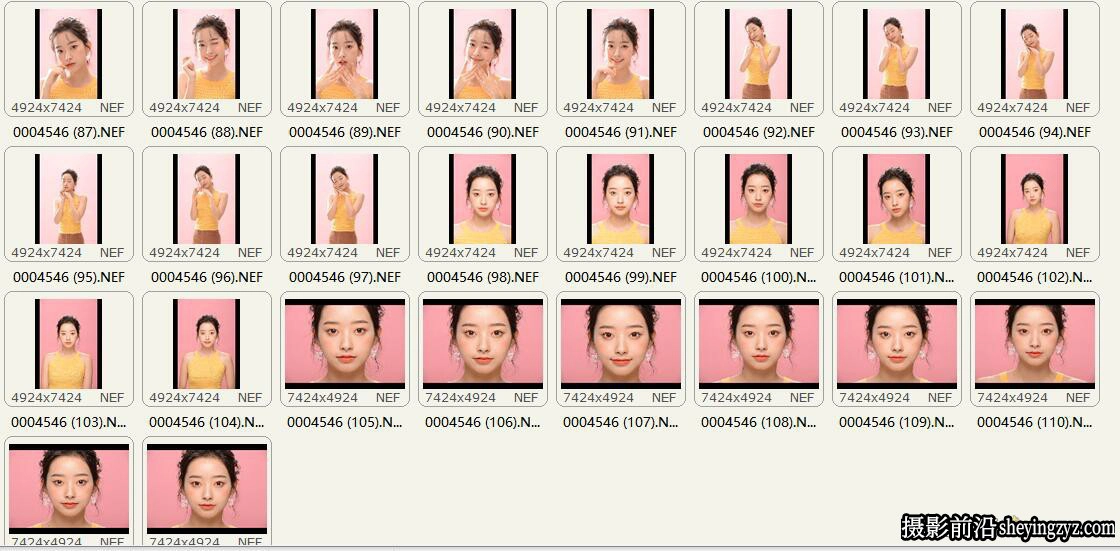 棚拍可爱美女RAW原图,人像后期修图练习RAW素材100张