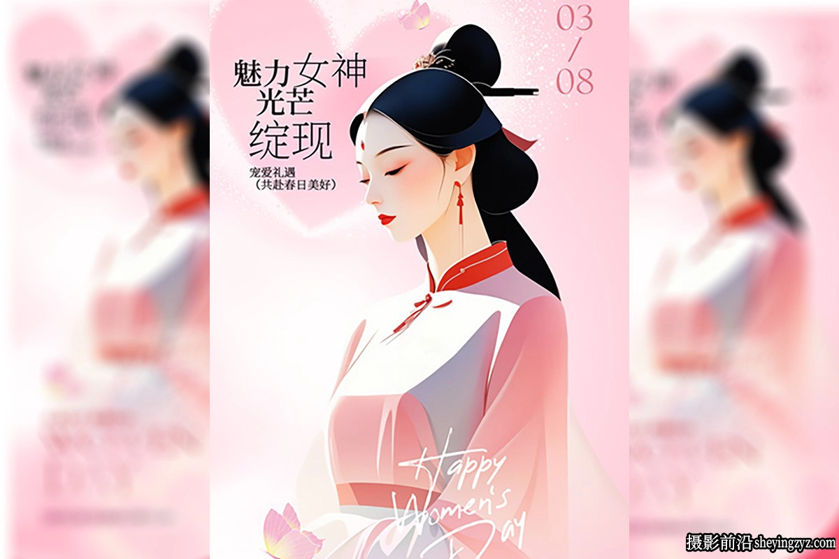 光芒绽现妇女节PSD海报素材