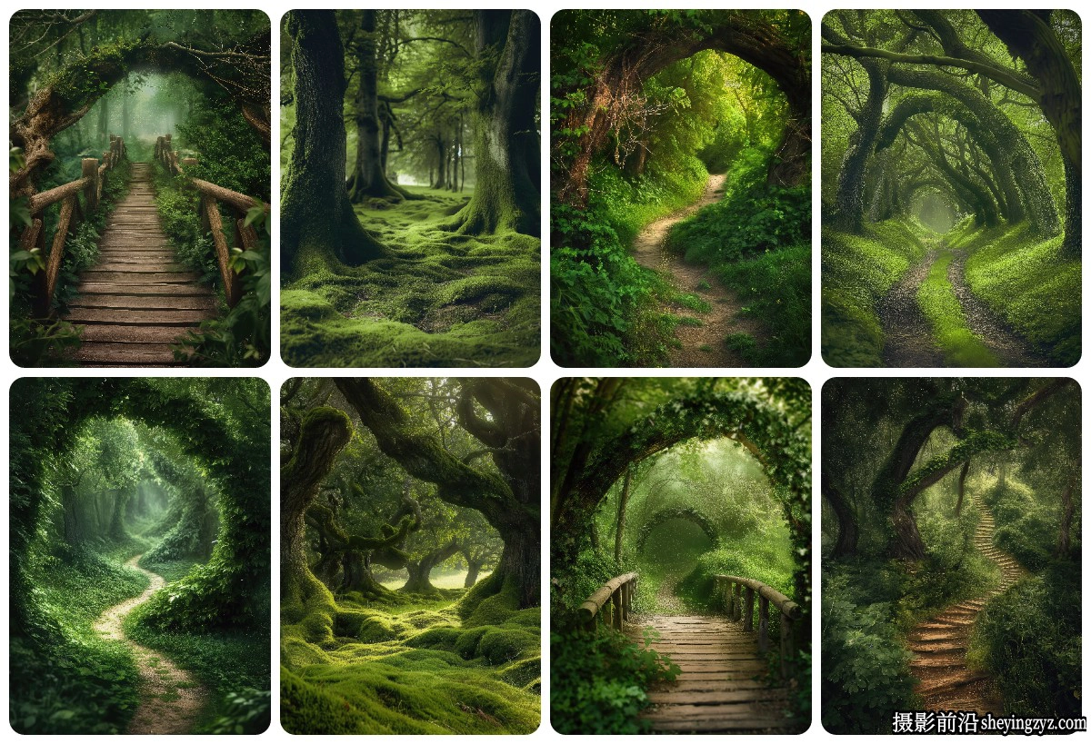 10张高清梦幻幻想森林风光数字背景素材