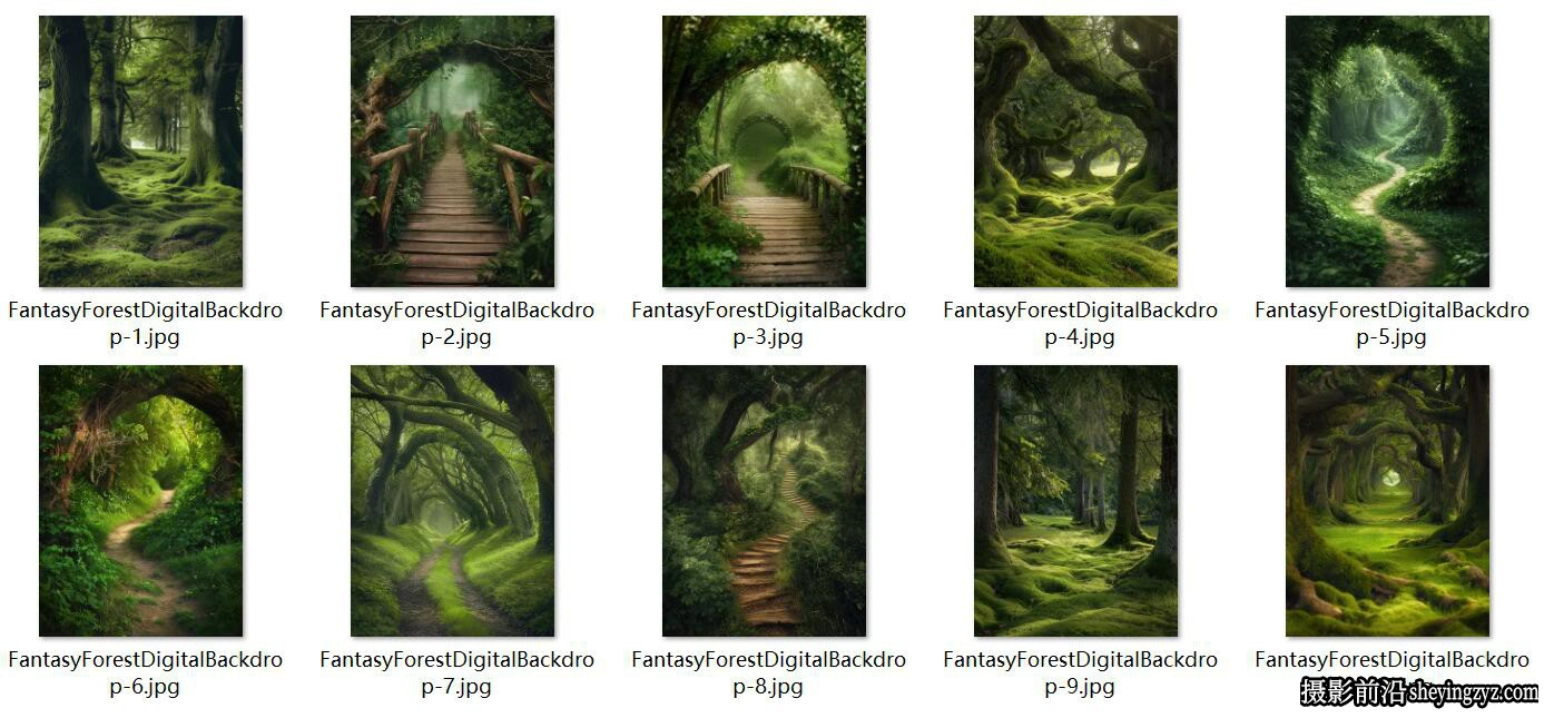10张高清梦幻幻想森林风光数字背景素材