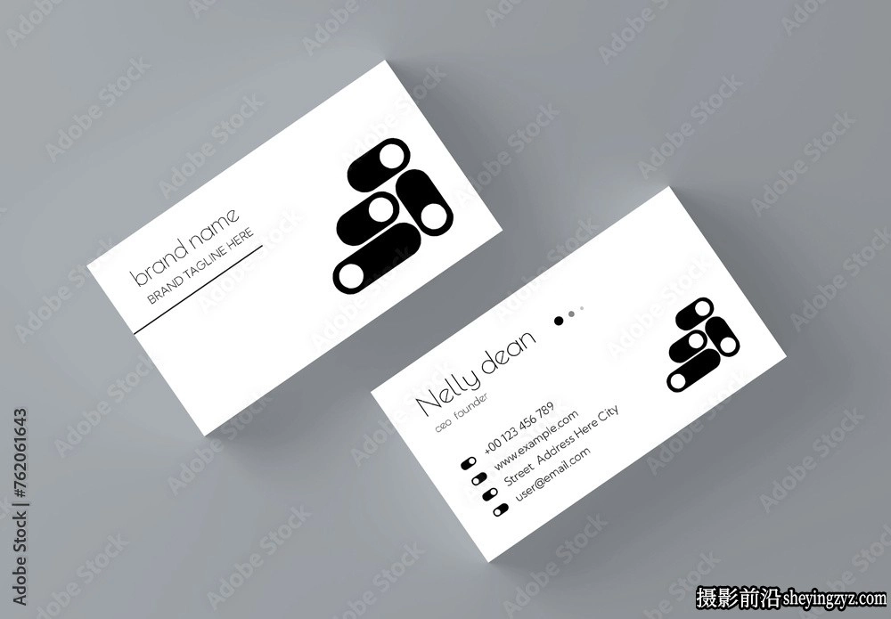 简约名片布局设计InDesign模板