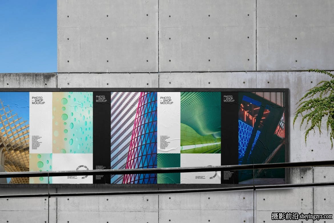 建筑墙海报展示样机模型合集