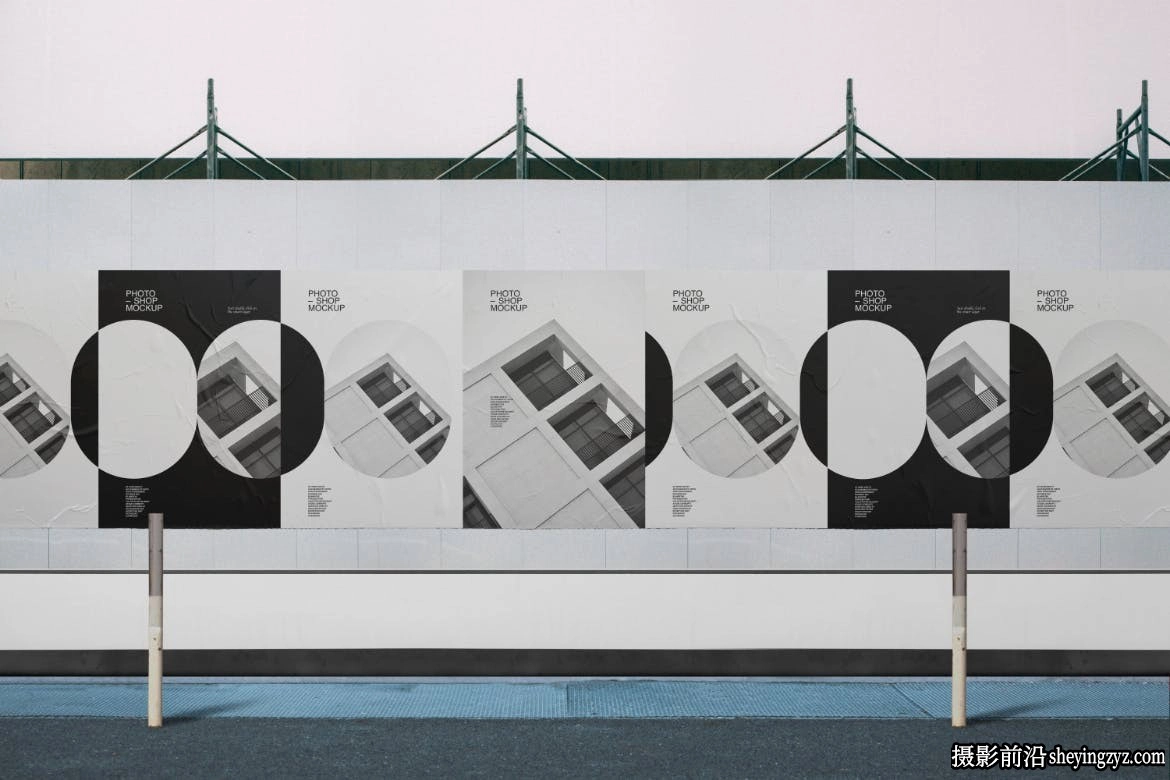 建筑墙海报展示样机模型合集