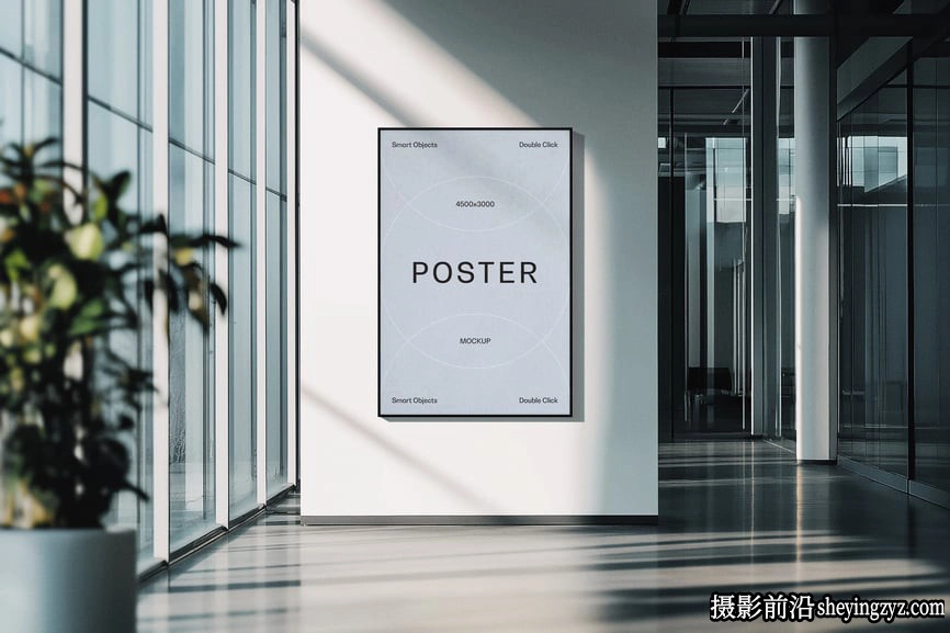 免费办公室海报样机,海报展示样机