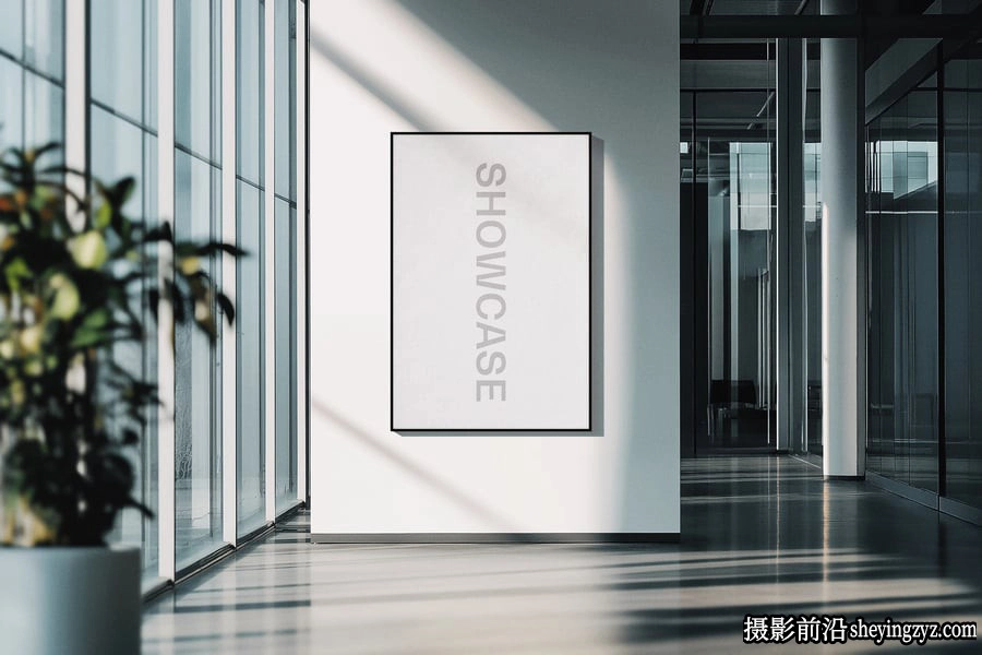 免费办公室海报样机,海报展示样机