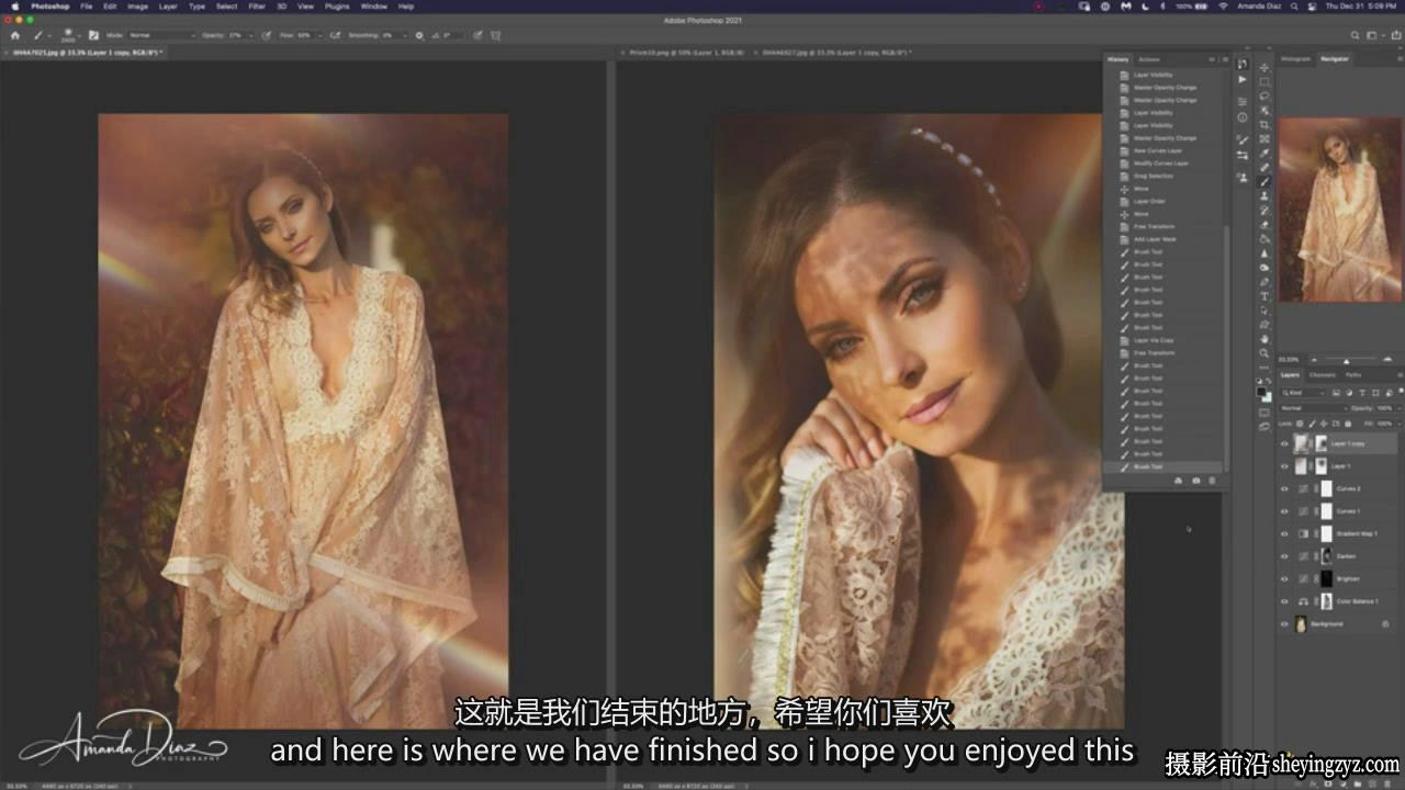 Amanda Diaz -柔和复古浪漫人像摄影及后期大师班教程-中英字幕