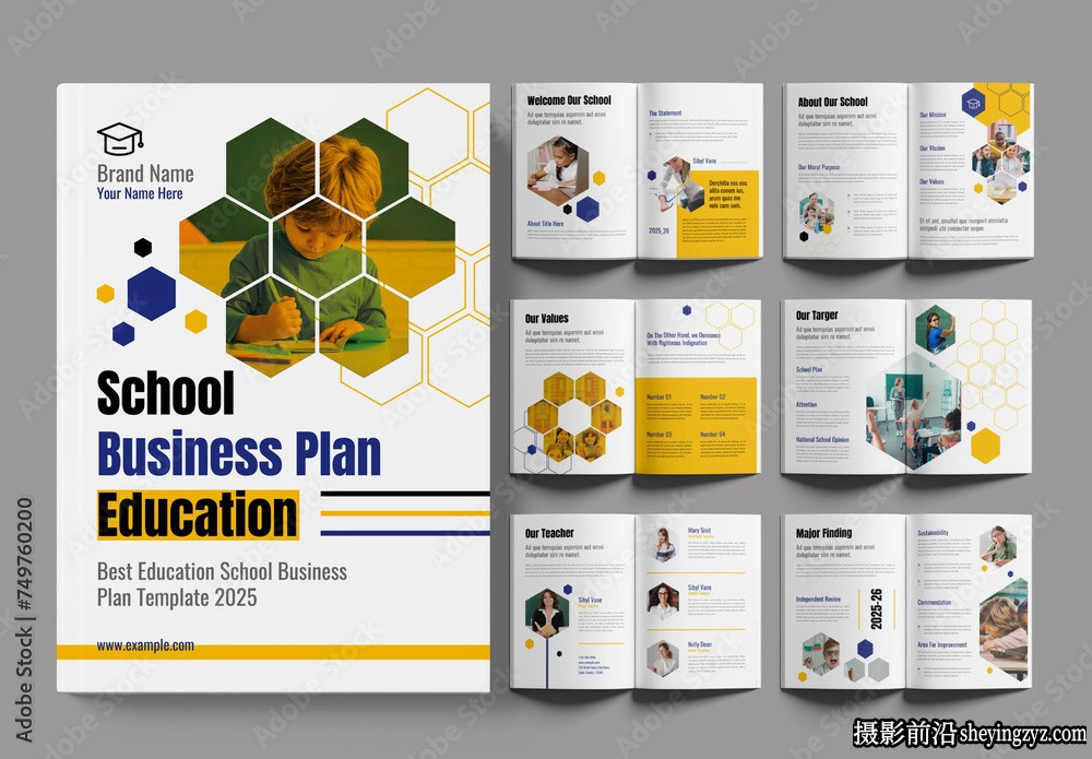 学校教育计划排版布局InDesign模板