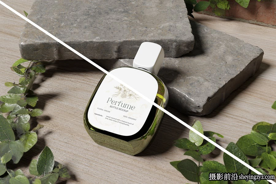 热带香水瓶样机,香水展示样机