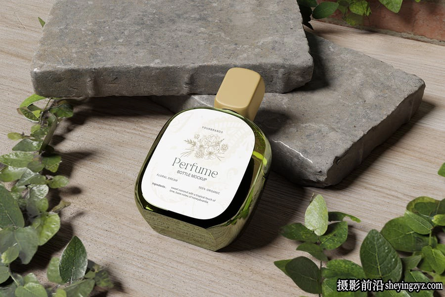 热带香水瓶样机,香水展示样机