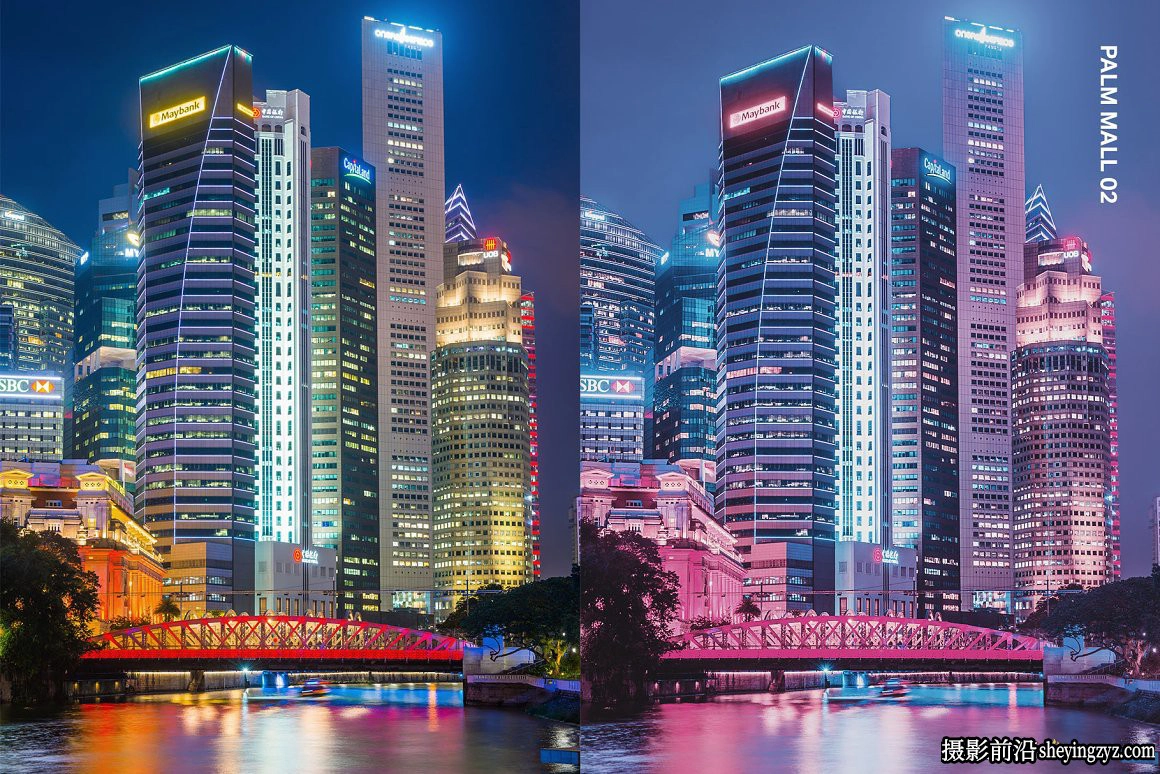 AI自适应蒸汽波城市夜景人工智能Lightroom预设及视频调色LUT预设